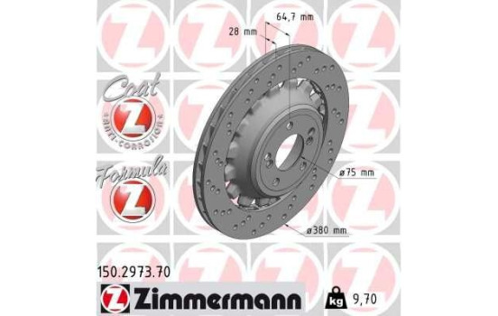 Disque de frein 150.2973.70 Zimmermann