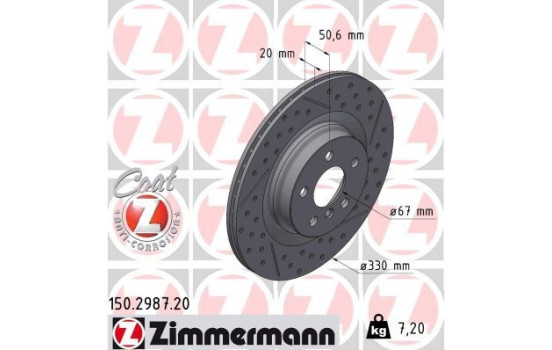 Disque de frein 150.2987.20 Zimmermann