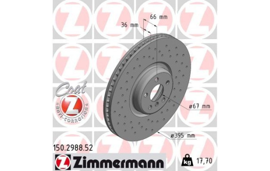 Disque de frein 150.2988.52 Zimmermann