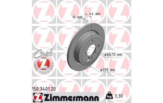 Disque de frein 150.3401.20 Zimmermann