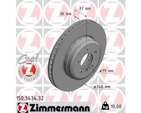 Disque de frein 150.3434.32 Zimmermann, Image 2