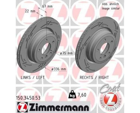 Disque de frein 150.3450.53 Zimmermann, Image 2