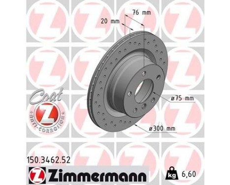 Disque de frein 150.3462.52 Zimmermann, Image 2