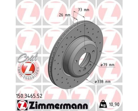 Disque de frein 150.3465.52 Zimmermann, Image 2
