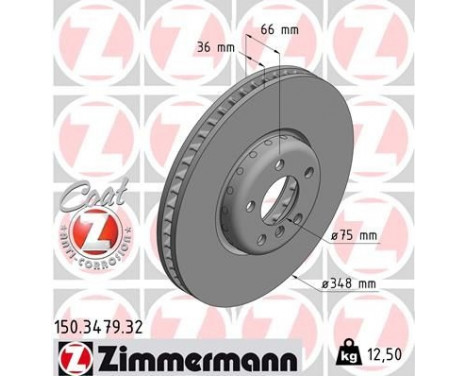 Disque de frein 150.3479.32 Zimmermann, Image 2