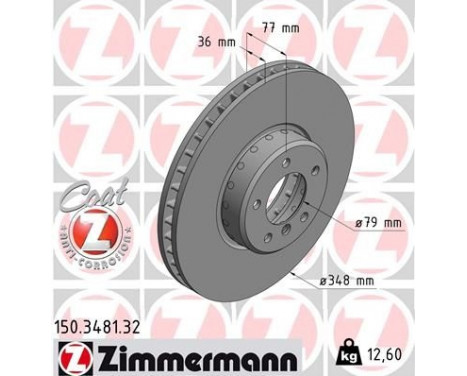 Disque de frein 150.3481.32 Zimmermann, Image 2