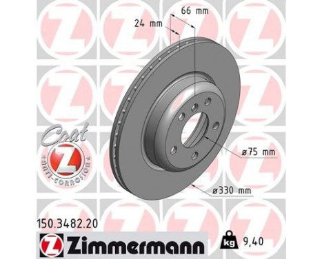 Disque de frein 150.3482.20 Zimmermann, Image 2