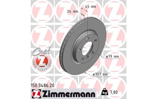 Disque de frein 150.3486.20 Zimmermann