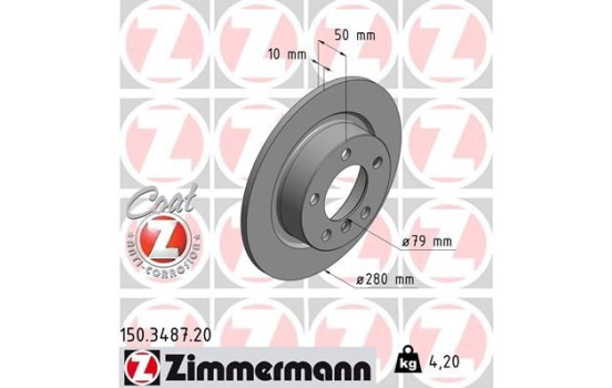 Disque de frein 150.3487.20 Zimmermann
