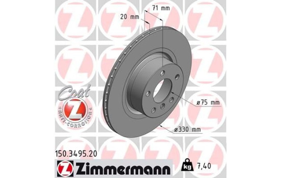 Disque de frein 150.3495.20 Zimmermann