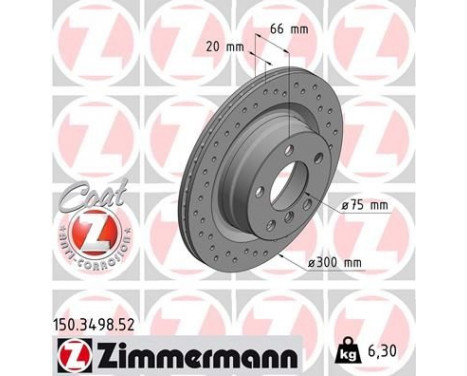 Disque de frein 150.3498.52 Zimmermann, Image 2