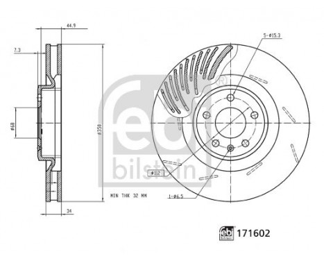 Disque de frein 171602 FEBI