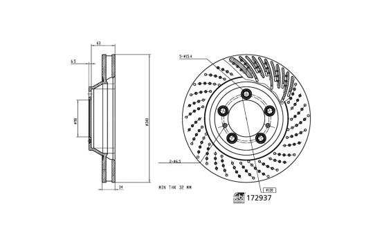 Disque de frein 172937 FEBI