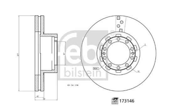 Disque de frein 173146 FEBI