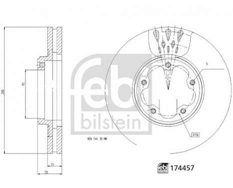 Disque de frein 174457 FEBI