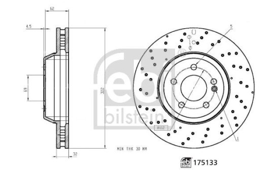 Disque de frein 175133 FEBI