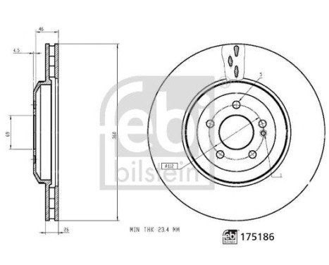 Disque de frein 175186 FEBI