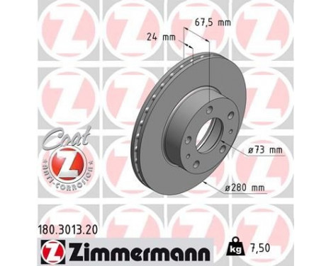 Disque de frein 180.3013.20 Zimmermann