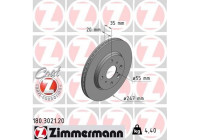 Disque de frein 180.3021.20 Zimmermann