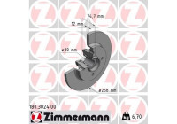 Disque de frein 180.3024.00 Zimmermann