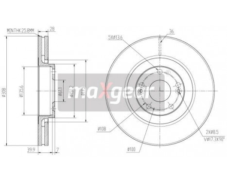 Disque de frein 19-2503 Maxgear, Image 2