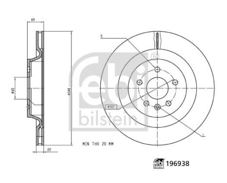 Disque de frein 196938 FEBI