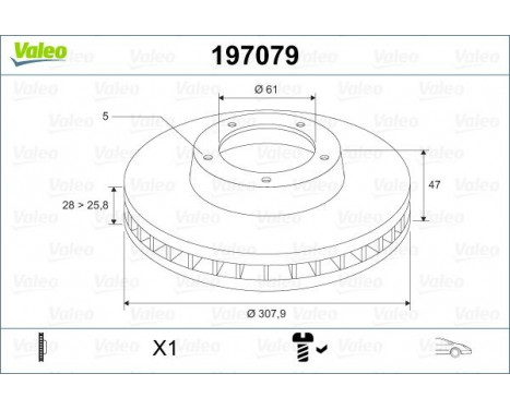 Disque de frein 197079 Valeo, Image 2