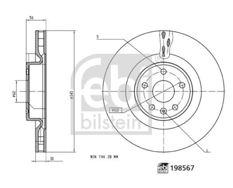 Disque de frein 198567 FEBI