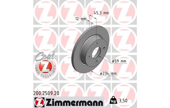 Disque de frein 200.2509.20 Zimmermann
