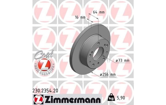 Disque de frein 230.2354.20 Zimmermann