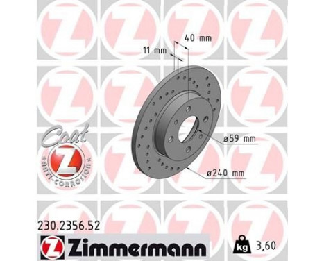 Disque de frein 230.2356.52 Zimmermann, Image 2