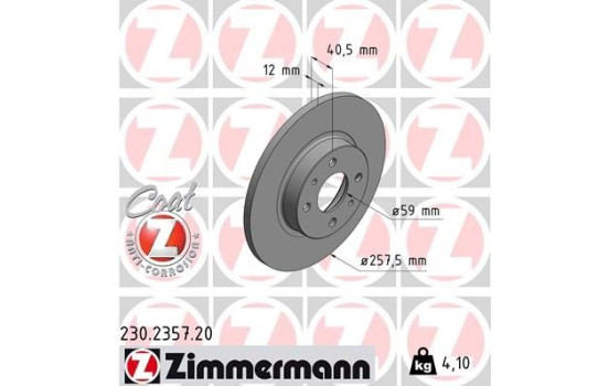 Disque de frein 230.2357.20 Zimmermann