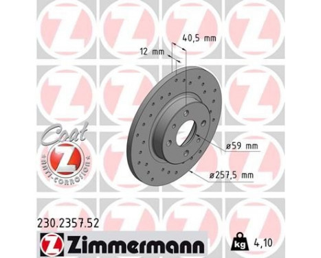 Disque de frein 230.2357.52 Zimmermann, Image 2