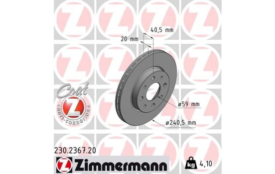 Disque de frein 230.2367.20 Zimmermann