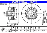 Disque de frein 24.0108-0118.2 ATE