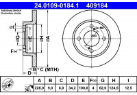 Disque de frein 24.0109-0184.1 ATE