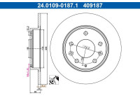 Disque de frein 24.0109-0187.1 ATE