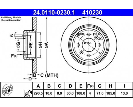 Disque de frein 24.0110-0230.1 ATE, Image 2