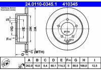 Disque de frein 24.0110-0345.1 ATE
