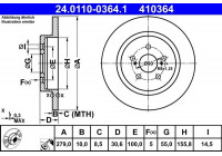 Disque de frein 24.0110-0364.1 ATE