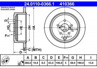 Disque de frein 24.0110-0366.1 ATE