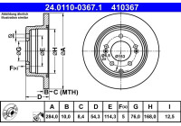 Disque de frein 24.0110-0367.1 ATE