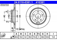 Disque de frein 24.0110-0381.1 ATE