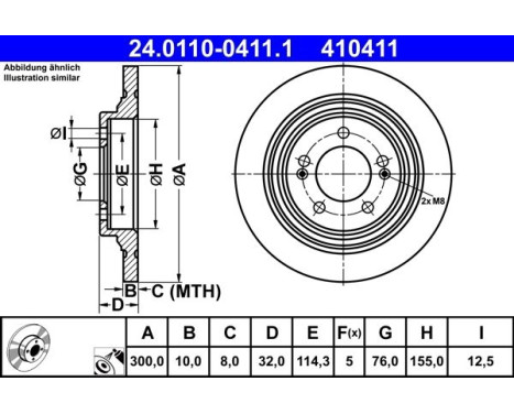 Disque de frein 24.0110-0411.1 ATE