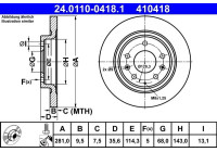 Disque de frein 24.0110-0418.1 ATE