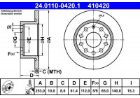 Disque de frein 24.0110-0420.1 ATE