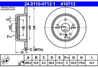 Disque de frein 24.0110-0712.1 ATE