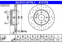 Disque de frein 24.0111-0176.1 ATE