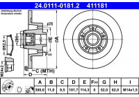 Disque de frein 24.0111-0181.2 ATE