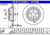 Disque de frein 24.0111-0185.1 ATE